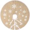 48 In Christmas Tree Skirt Countryside Burlap Tree Skirt White Snowflake Printed Xmas New Year Holiday Decorations Indoor Outdoor